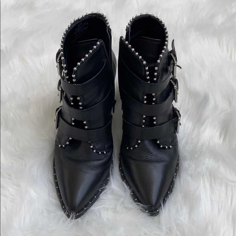 Back Studded Booties w/ Buckles (Hattie)